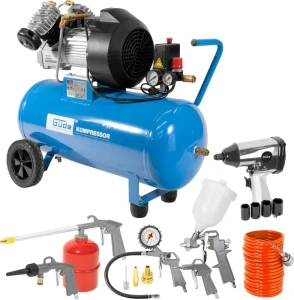 Sprężarka kompresor olejowy Gude 400/10/50 DG Zestaw 15 elementów