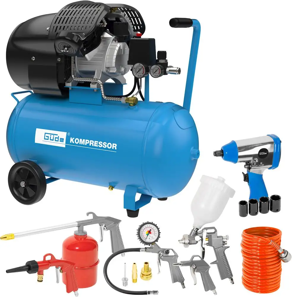 Sprężarka kompresor olejowy Gude 405/10/50 Zestaw 15 elementów  71177